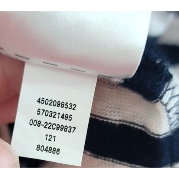 Chicos Womens sz 3 Linen Knit Shirt Polo Black White Stripe buttons collar - Picture 10 of 11